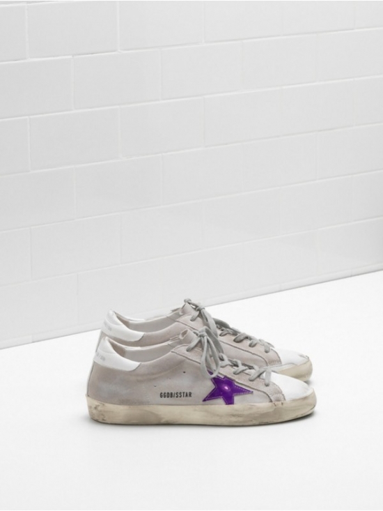 White Purple Superstar Sneakers